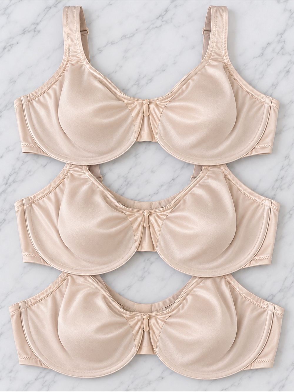 Bundle Warner's Signature 35002A Underwire Unlined Full-Coverage Bras - Size 42D
